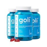 Goli bonbons gélifiés Ashwagandha, flacon KSM-66, soutien quotidien potentiel.
