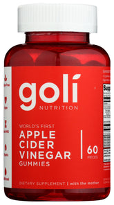 Goli gommes vinaigre de pomme sur bouteille, pratique pour un usage quotidien.