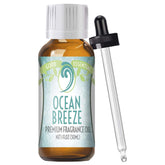 Good Essential Ocean Breeze, bouteille ambrée, diffusion d’un parfum océanique rafraîchissant.
