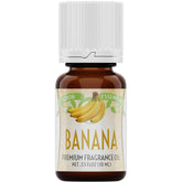 Good Essential huile parfumée banane en bouteille ambrée pour dosage précis.