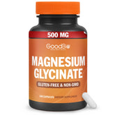 GOODBIO Magnesium Glycinate, bouteille 240 gélules, absorption élevée pour le quotidien.