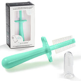 Grabease brosse double-face pour enfants, brins silicone doux, nettoyage en douceur des dents