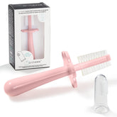 Grabease brosse-doigts double-face sur fond blanc, autonomie du brossage améliorée.