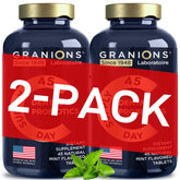 Granions probiotiques dentaires tablettes menthe favorisent haleine fraîche et dents saines.