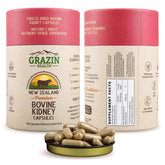 GRAZIN HEALTH bouteille de capsules rein boeuf, pratique pour l'usage quotidien.