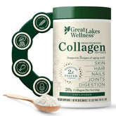 Great Lakes Wellness Collagen Peptides — poudre naturelle prête à être ajoutée à vos boissons quotidiennes.