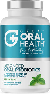 Great Oral Health - emballage: pratique pour intégrer les probiotiques dentaires à votre routine.