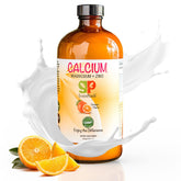 GreenPeach calcium liquide bouteille enfant, soutien naturel pour croissance et santé osseuse.