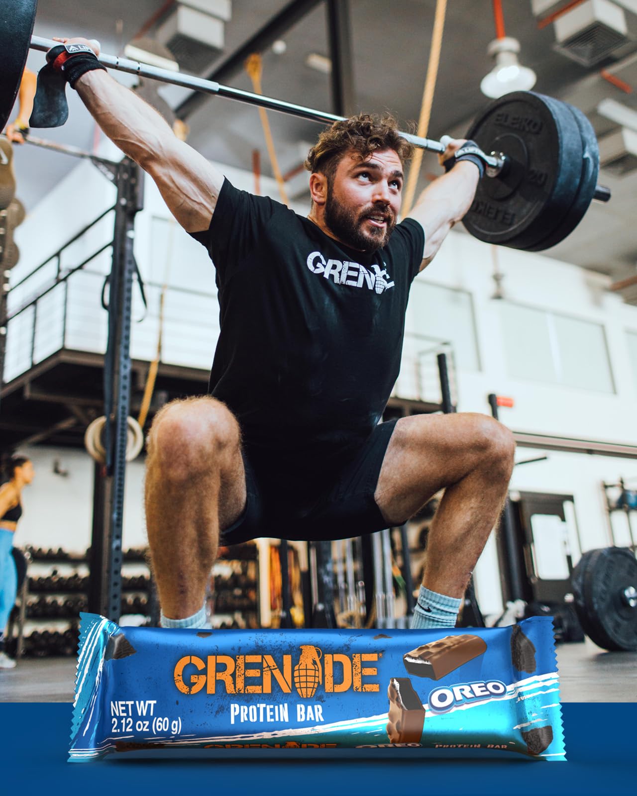 Grenade OREO – barre prête à emporter avant l’entraînement.