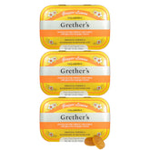 GRETHER'S pastilles sans sucre au gingembre-citron dans une boîte métallique pour gorge apaisée.