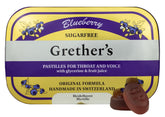 Pastilles GRETHER'S Sugarfree Myrtille dans une boîte métallique pratique.