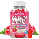 Gommes GrnLife Calcium Citrate goût framboise, absorption optimale.