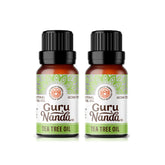 GuruNanda Tea Tree huile dans une bouteille ambrée, diffusion facile et parfum frais.
