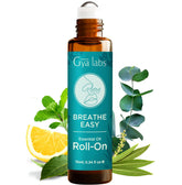 Gya Labs Breathe Roll-On, bouteille ambre préservant fraîcheur et efficacité aromathérapeutique.