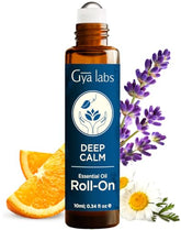 Gya Labs Deep Calm roll-on, bouteille compacte prête pour le voyage et l'aromathérapie.