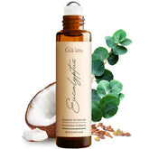 Gya Labs eucalyptus Roll-On, bouteille ambrée 10 ml, pratique pour soins nomades.