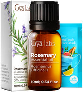 Huile essentielle Gya Labs romarin en flacon pour soins capillaires et diffusion.
