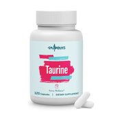 Gyumolics Taurine: bouteille montrant le complément pour une prise quotidienne efficace.