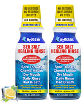 H2Ocean rince-bouche citron glacé, bouteille en gros plan, haleine fraîche garantie.