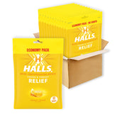 Boîte éco HALLS Relief pastilles miel citron, pratique pour déplacements.