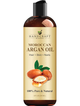Handcraft Blends huile argan marocaine en bouteille pour cheveux nourris et brillants.