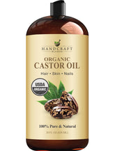 Handcraft Blends huile de ricin en bouteille 28 oz, hydratation naturelle.