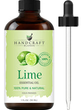 Handcraft Blends Lime, flacon ambré, diffusion aromatique pure.