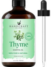 Huile thym Handcraft Blends dans bouteille ambrée protégée, diffusion facile et conservation optimale