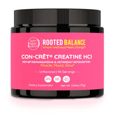 Happy Healthy Hippie Créatine HCl Powder en flacon, absorption rapide et digestion douce.