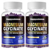 Gommes Happyummmm magnésium myrtille en bouteille, soutien potentiel à la détente.
