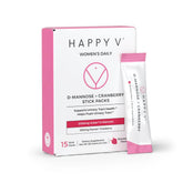Happy V D-Mannose Cranberry sachet doseur: emballage pratique pour emporter et préparer une dose quotidienne