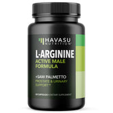 Bouteille HAVASU NUTRITION arginine-saw-palmetto pour soutien potentiel à l’endurance.