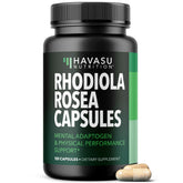 Bouteille Havasu Nutrition Rhodiola Rosea pour énergie et concentration.