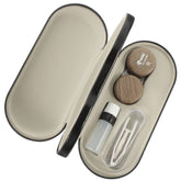 Healifty étui lunettes lentilles double-face avec miroir intégré pour voyage quotidien.