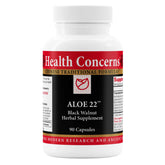 Health Concerns Aloe 22 – Bouteille de gélules, soutien digestif potentiel.