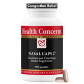 Health Concerns Nasal Caps 2 – Bouteille recto: capsules faciles à prendre pour soutenir les voies nasales.