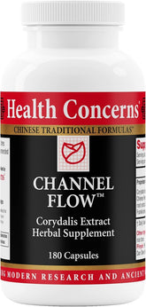 Health Concerns Channel Flow: bouteille de 180 capsules pour le confort quotidien.