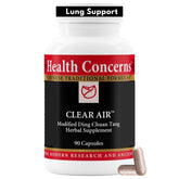 Health Concerns Clear Air présente la bouteille et son étiquette lisible pour le quotidien.