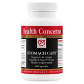 Bouteille Health Concerns Stomach Caps prête à soutenir le confort digestif.