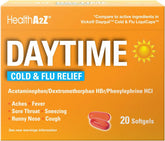 HealthA2Z Daytime gélules 20-pack: soulagement des symptômes du rhume pendant la journée.