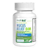 HealthA2Z Mucus Relief DM, boîte, rangement pratique pour les comprimés.