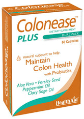 HealthAid ColonEase Plus – bouteille de gélules végétariennes favorisant une digestion équilibrée.