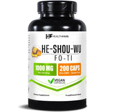 HealthFare He Shou Wu capsules – bouteille montrant des capsules faciles à avaler pour votre routine quotidienne.