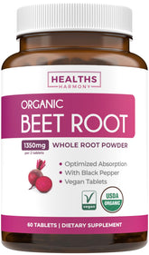 Healths Harmony beetroot poudre, bouteille recto affiche l’étiquette biologique et énergie naturelle