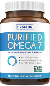 Flacon Healths Harmony Omega 7: gélules faciles à intégrer dans votre routine.