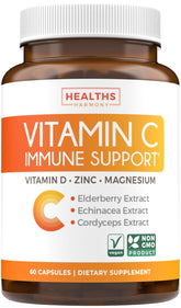 Healths Harmony: bouteille de soutien immunitaire Vitamine C pour usage quotidien.