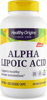 Healthy Origins Acide Alpha Lipoïque 600 mg – bouteille montrant le format pratique pour l'énergie et l'antioxydant.