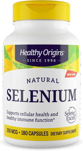 Healthy Origins sélénium 200 mcg capsules – formulation fermentée pour absorption potentielle.