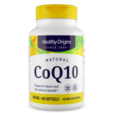 Healthy Origins CoQ10: bouteille affichant 60 gélules et étiquette lisible.