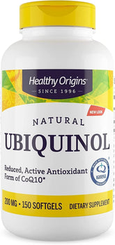 Healthy Origins Ubiquinol: bouteille 200 mg prête à l'emploi pour l'énergie et le soutien cardiaque.